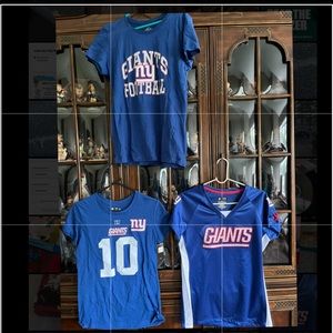 Women's NFL giants lot, 1st & Fashion NY Giants Jersey, manning t-shirt, giants